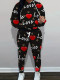 Fashionable and trendy printed hoodie set