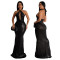 Hot selling new fashion bag buttocks A-line dress for women with sleeveless V-neck in foreign trade