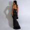 Hot selling new fashion bag buttocks A-line dress for women with sleeveless V-neck in foreign trade