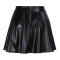 PU leather skirt, high waisted, slimming and versatile, A-line large fluffy short skirt, pleated leather skirt