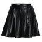 PU leather skirt, high waisted, slimming and versatile, A-line large fluffy short skirt, pleated leather skirt