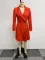 Waist tucked pleated patchwork mid length suit dress