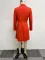 Waist tucked pleated patchwork mid length suit dress
