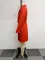 Waist tucked pleated patchwork mid length suit dress