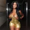 Fashion Faux Leather Metallic Body Contouring Bustier Casual Shorts Two Piece Set