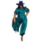 Fashion women's solid color bubble sleeve imitation silk jumpsuit