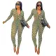 Sexy waist revealing zippered jumpsuit set
