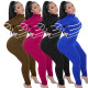 Fashionable women's pants with contrasting color patchwork, high elasticity, sexy slim fit, long sleeved jumpsuit