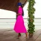 Fashion women's solid color bubble sleeve imitation silk jumpsuit