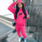 Fashion plus size padded thickened hooded sweater pants sports suit