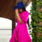 Fashion women's solid color bubble sleeve imitation silk jumpsuit