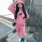 Fashion plus size padded thickened hooded sweater pants sports suit