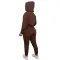 Fashion plus size padded thickened hooded sweater pants sports suit