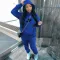Fashion plus size padded thickened hooded sweater pants sports suit