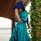 Fashion women's solid color bubble sleeve imitation silk jumpsuit