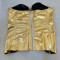 Fashion Faux Leather Metallic Body Contouring Bustier Casual Shorts Two Piece Set
