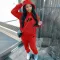 Fashion plus size padded thickened hooded sweater pants sports suit