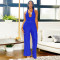 Fashionable women's sexy swing collar sleeveless backless solid color pleated pants set