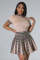 Fashion round neck short sleeved pleated two-piece set