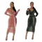 Fashion Plus Size Burnout Flocked Long Dresses