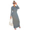 New solid color long sleeved hooded slim fit dress