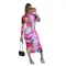 Fashionable women's round neck printed slim fitting long sleeved dress