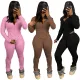 Fashion Casual Threaded Hooded Two Piece Set
