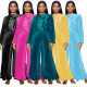 Fashion women's long sleeved pleated loose casual two-piece set