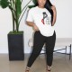 Fashion plus size casual suit street two-piece