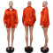 Hot selling simulation silk casual home shirt collar solid color set
