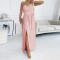 Sexy Sleeveless Stretchy Chested Cotton Slant Shoulder Gown Dresses