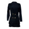 Solid color fashionable slim fit waist double row fringe edge small suit jacket