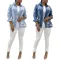 Stylish Spliced Ripped Denim Jacket