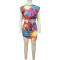 Hot selling hot selling sleeveless printed tie dyed sexy dress set with straps