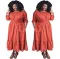 Autumn and winter one shoulder loose fitting dress with belt