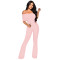 Sexy Waistband One Shoulder Solid Color jumpsuit