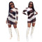 Fashionable casual striped long sleeved dress