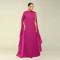 Fashionable women's solid color chiffon long skirt pleated dress