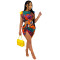 Hot selling hot selling sleeveless printed tie dyed sexy dress set with straps