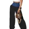 Hot selling denim hoodie pull-up combination straight leg pants