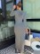 New solid color long sleeved hooded slim fit dress
