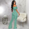 Sexy Waistband One Shoulder Solid Color jumpsuit