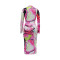 Fashionable women's round neck printed slim fitting long sleeved dress