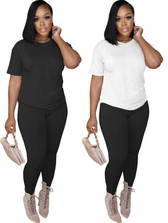 Fashion plus size casual suit street two-piece