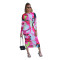 Fashionable women's round neck printed slim fitting long sleeved dress