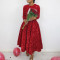Fashion Plus Size Solid Color Sequin High Waist Mid-Length Gown Dresses