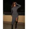 Fashion Solid Color Casual Dress