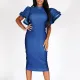 Fashion Plus Size Flare Sleeve Cowboy Party Banquet Evening Dress Dress