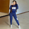 Fashion Long Sleeve Hooded Sweatshirt Casual Sports Set
