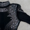 Fashion sexy high neck see-through hot diamond tassel model jumpsuit